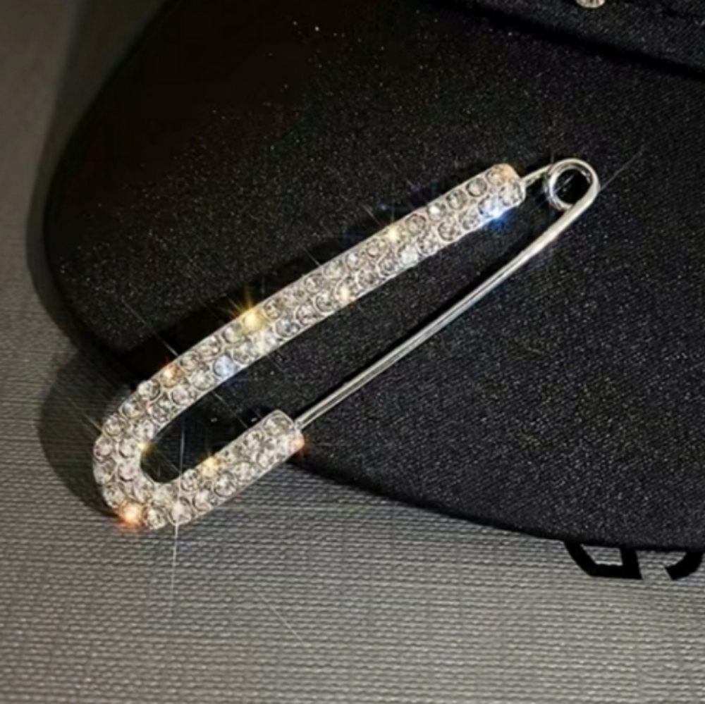 Rhinestone Safety Pin Brooch Pin
